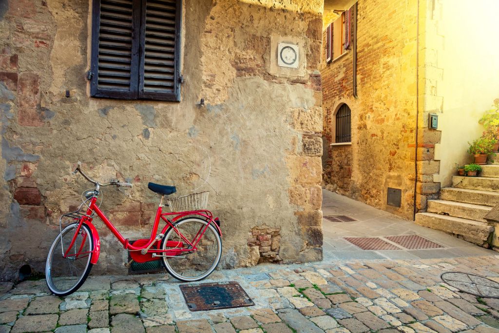 Bicicleta retro roja