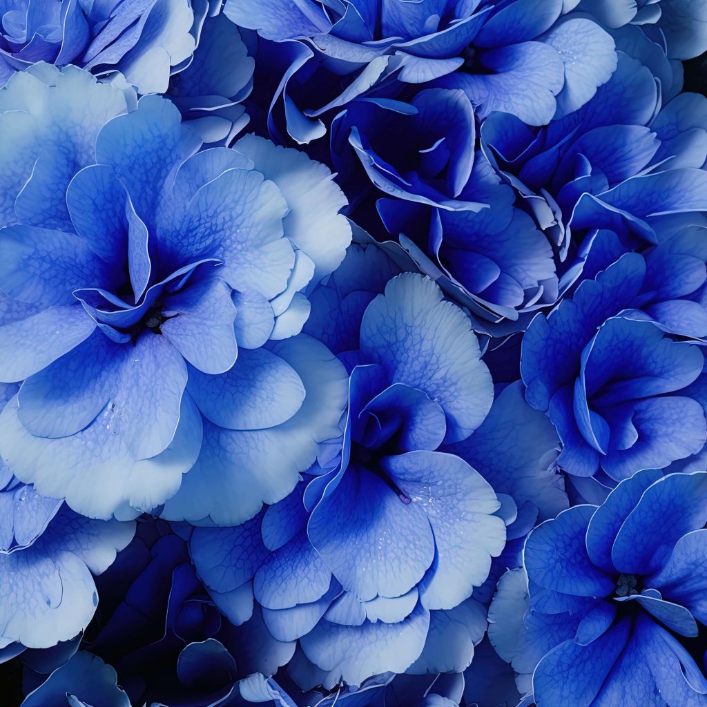 Primer plano de hortensias azules