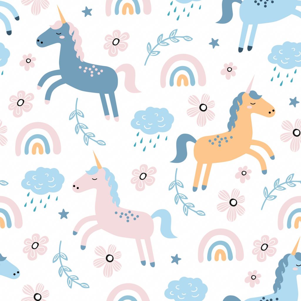 Unicornio con arco iris