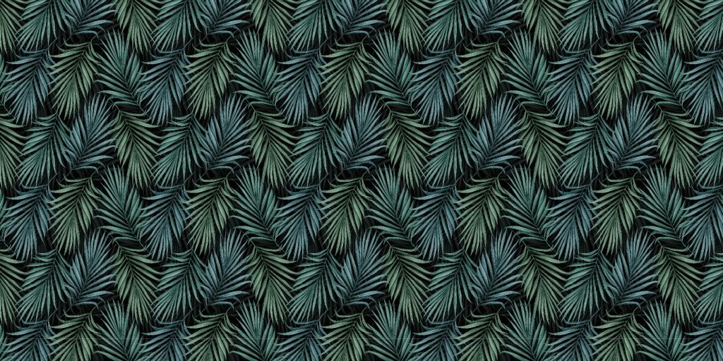 Hojas verdes con motivos tropicales