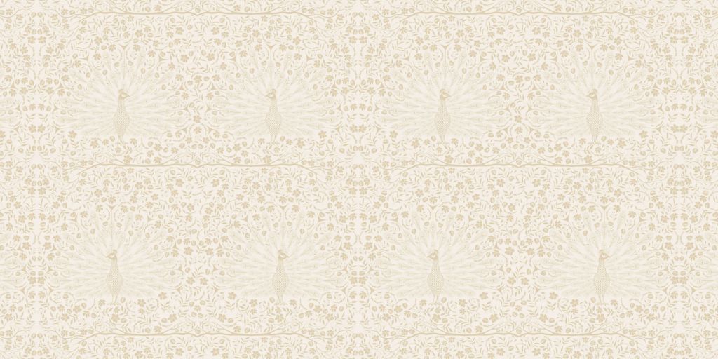 Clásico y elegante pavo real Splendour Pattern - beige