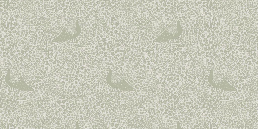 Royal Peacock Damask Pattern - verde