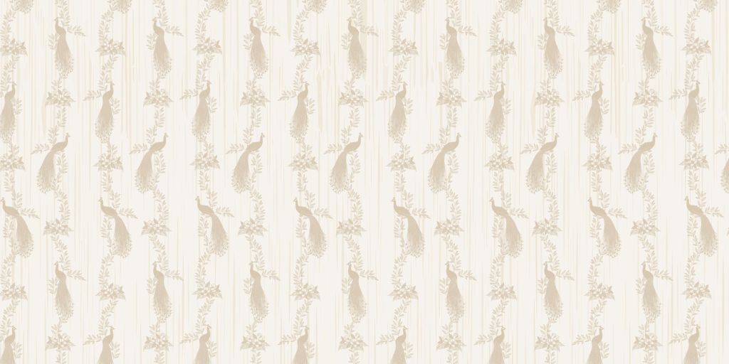 Papel pintado Classic Peacock Flora - beige