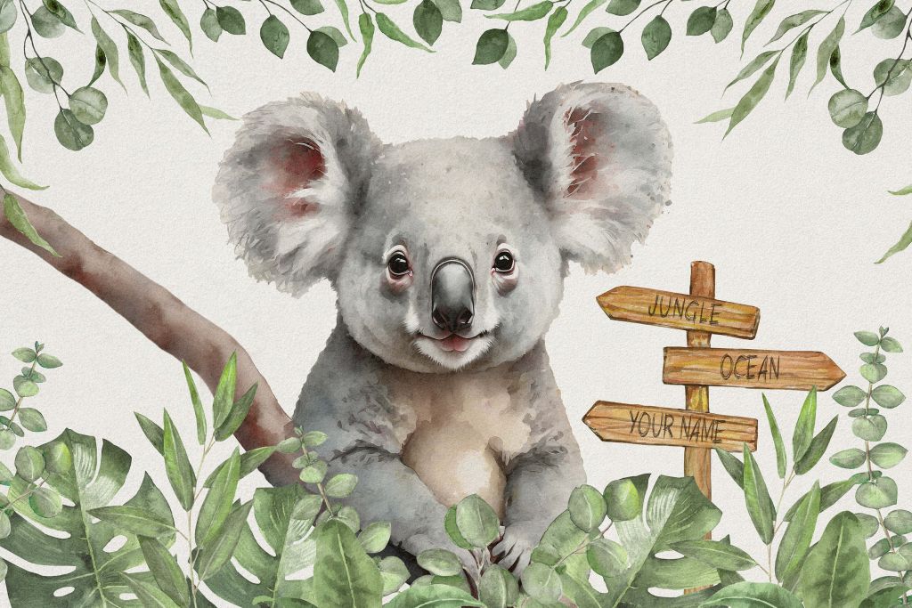Bebé koala en la selva