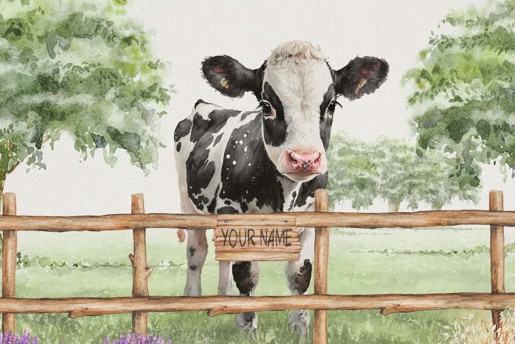 Vaca joven en un prado