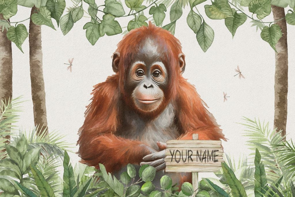 Orangután joven en la selva