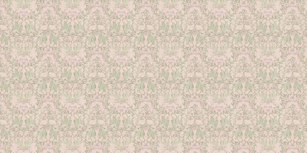Morris damasco de flores - rosa pastel
