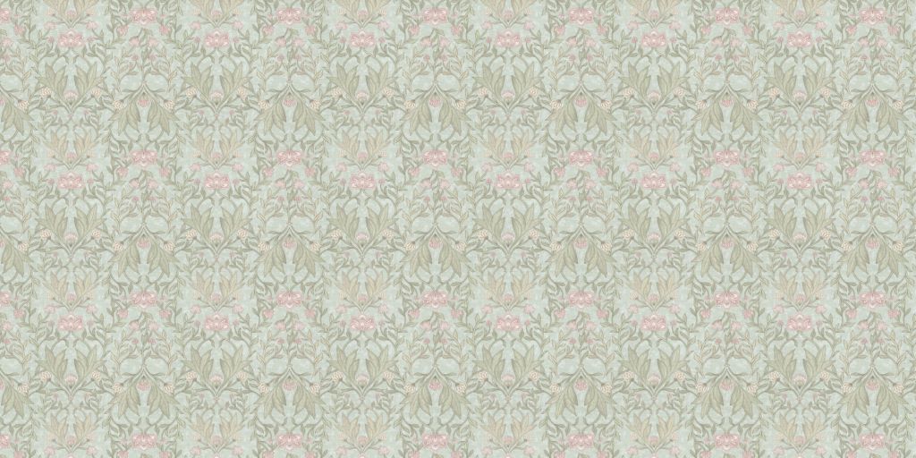 Morris damasco floral - verde menta