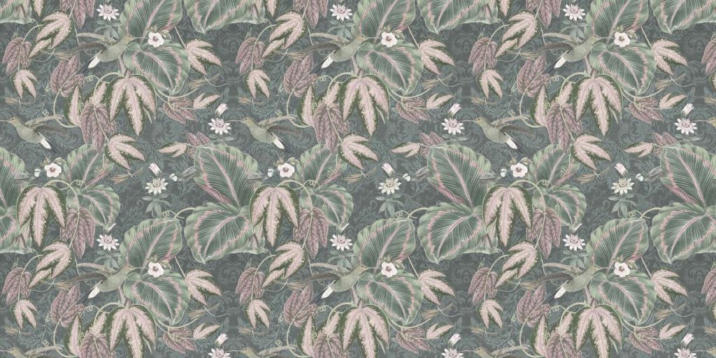 Aves del paraíso tropicales - verde vintage