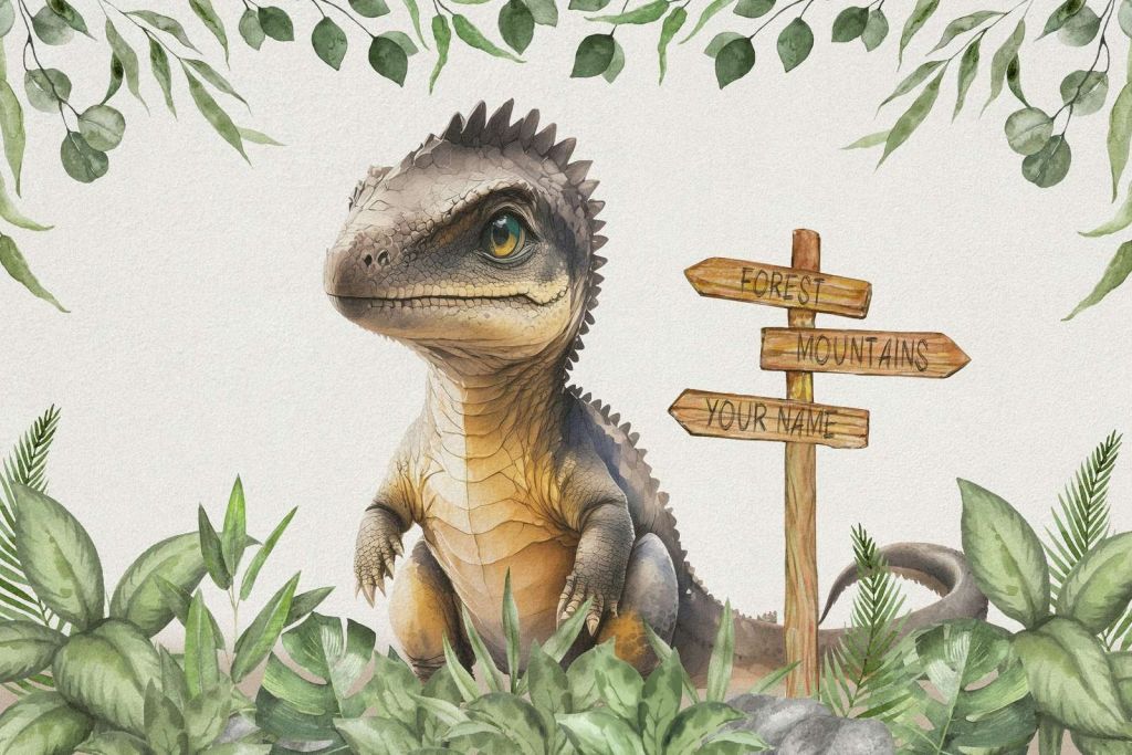 Bebé espinosaurio en la jungla