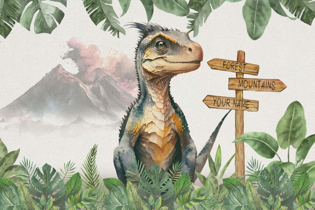 Bebé velociraptor en la jungla