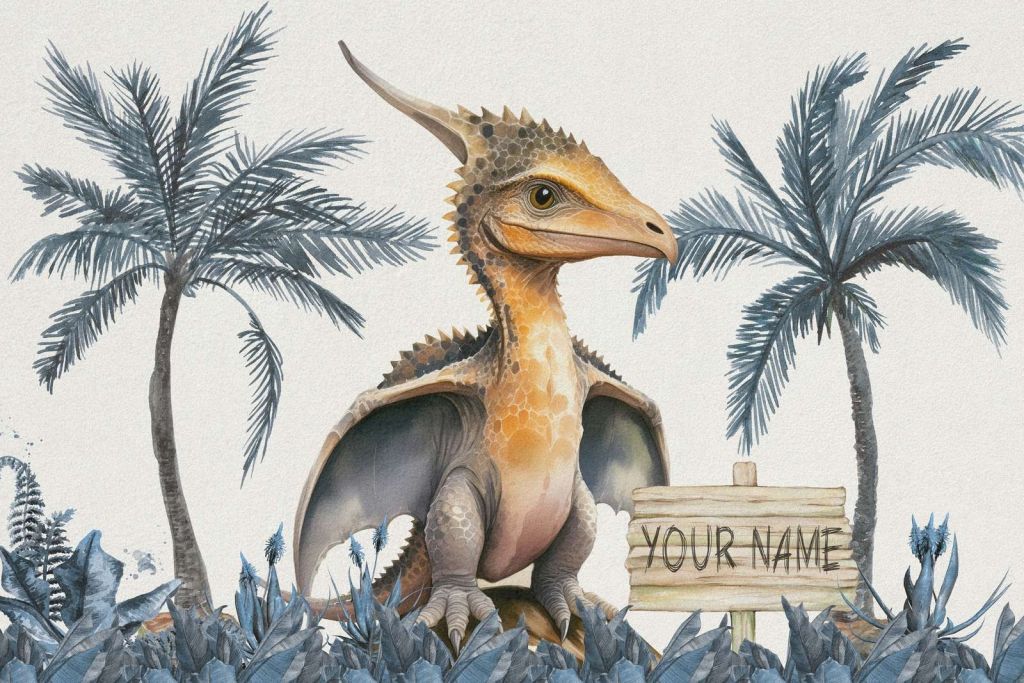 Bebé pteranodon en la jungla azul
