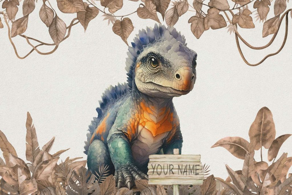 Bebé anquilosaurio en la jungla topo