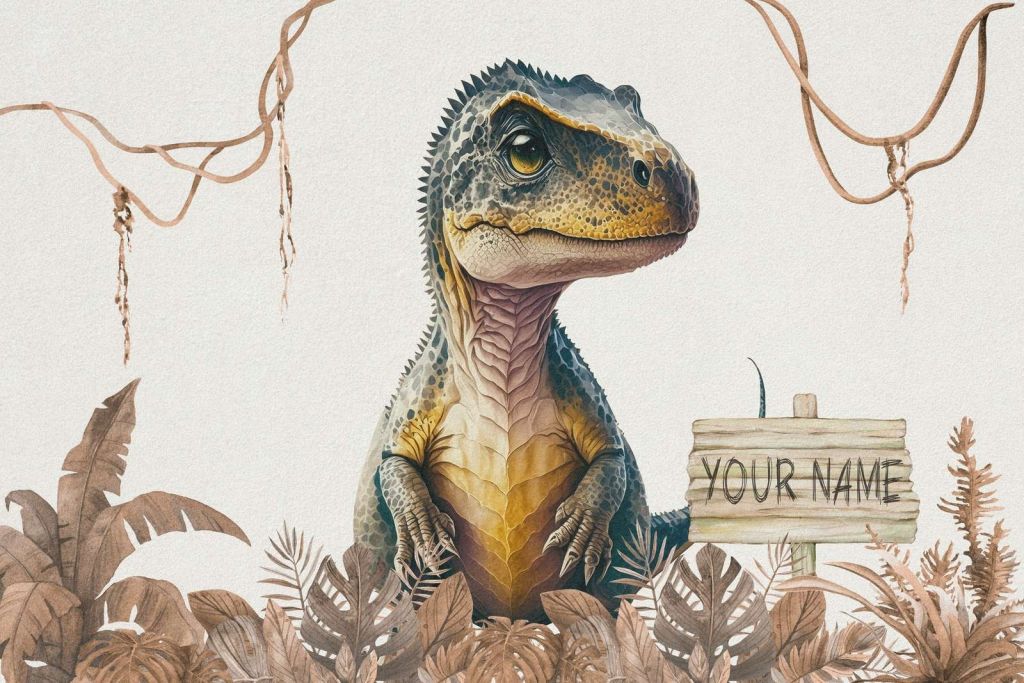 Bebé t-rex en la jungla topo