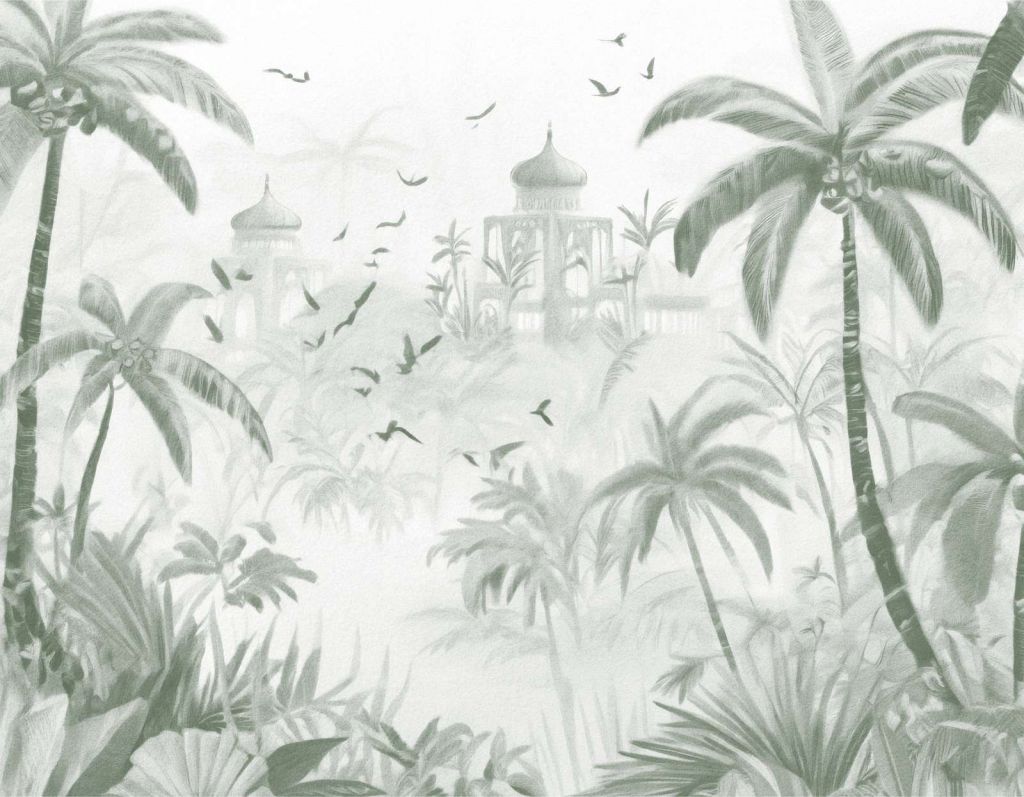 Jardín Oriental al Amanecer, verde