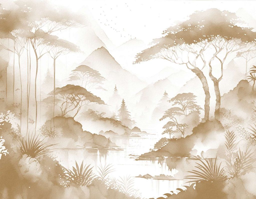 Lago de Montaña en Tinta Nebulosa, taupe