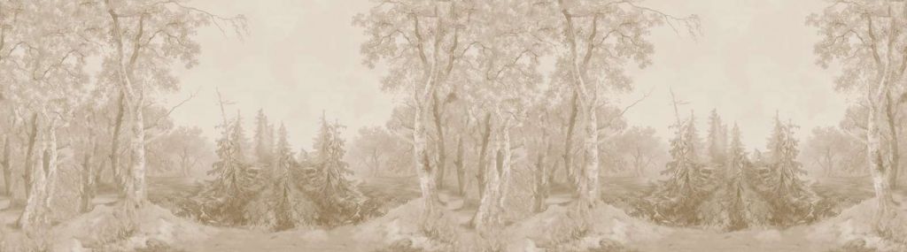 Panorama de paisaje forestal beige