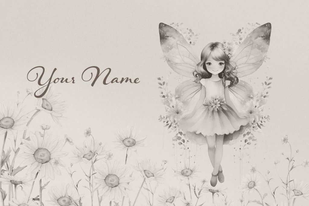 Elfo en un suave campo de margaritas.