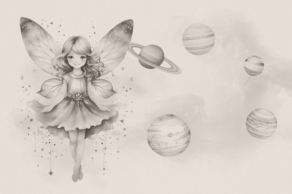 Hada espacial en nebulosa de estrellas