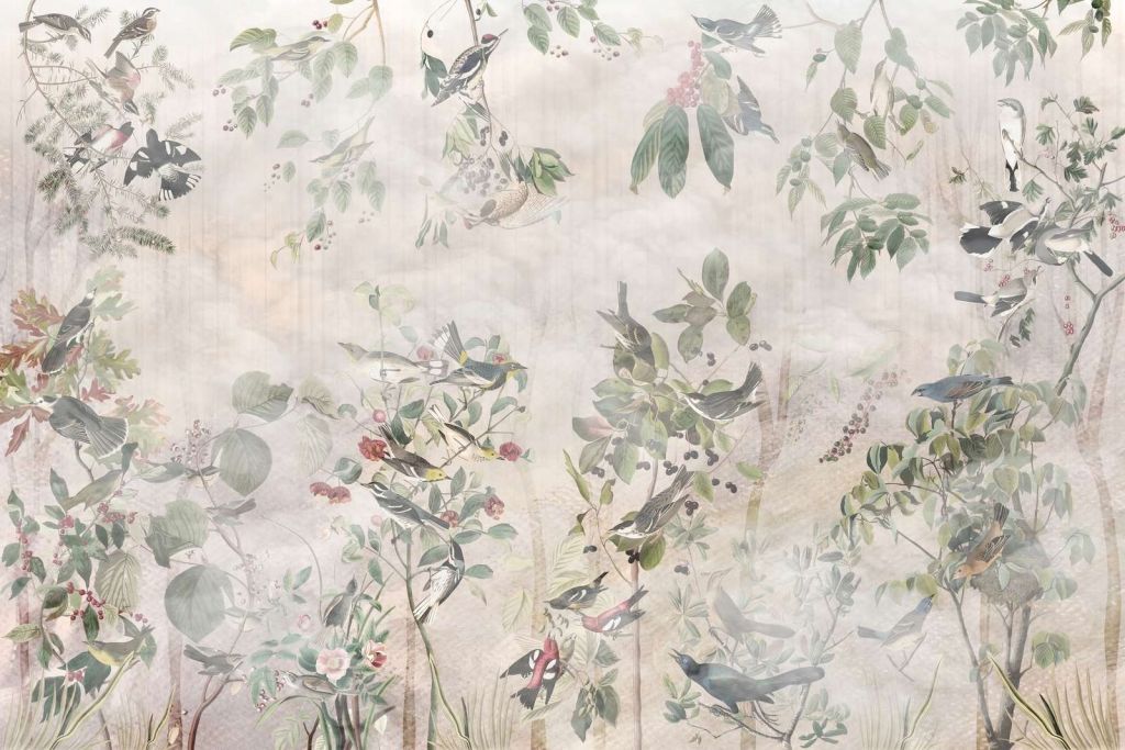 Aves del bosque en armonía