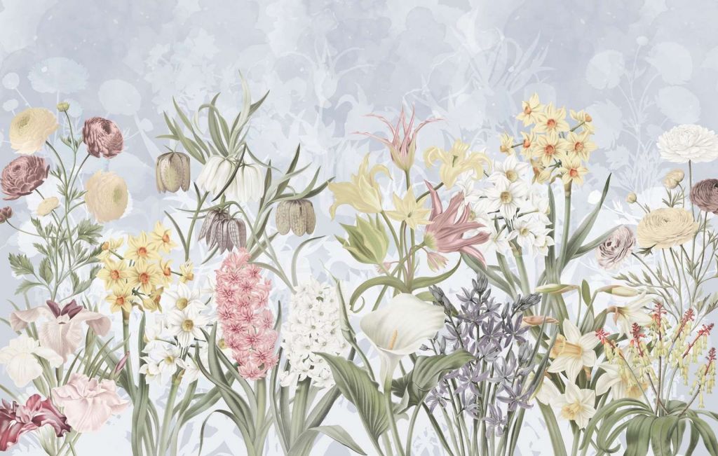 Flores de Primavera - Suave Azul Cielo