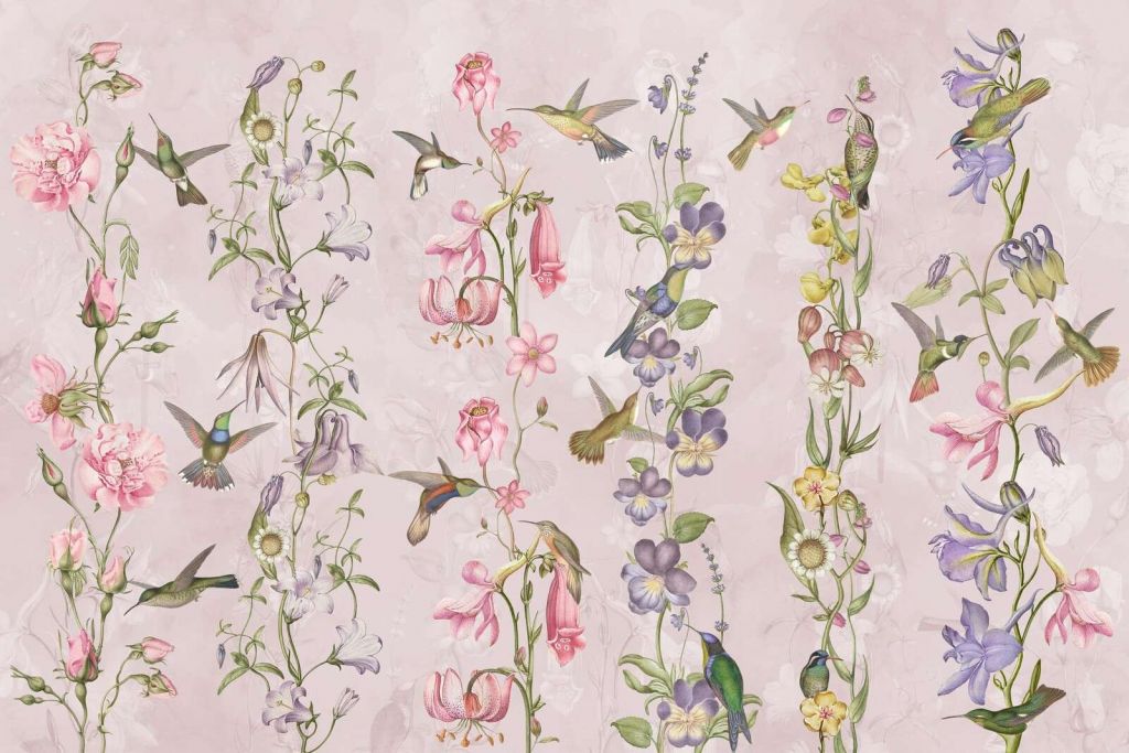 Flores de pradera y jardín rosas