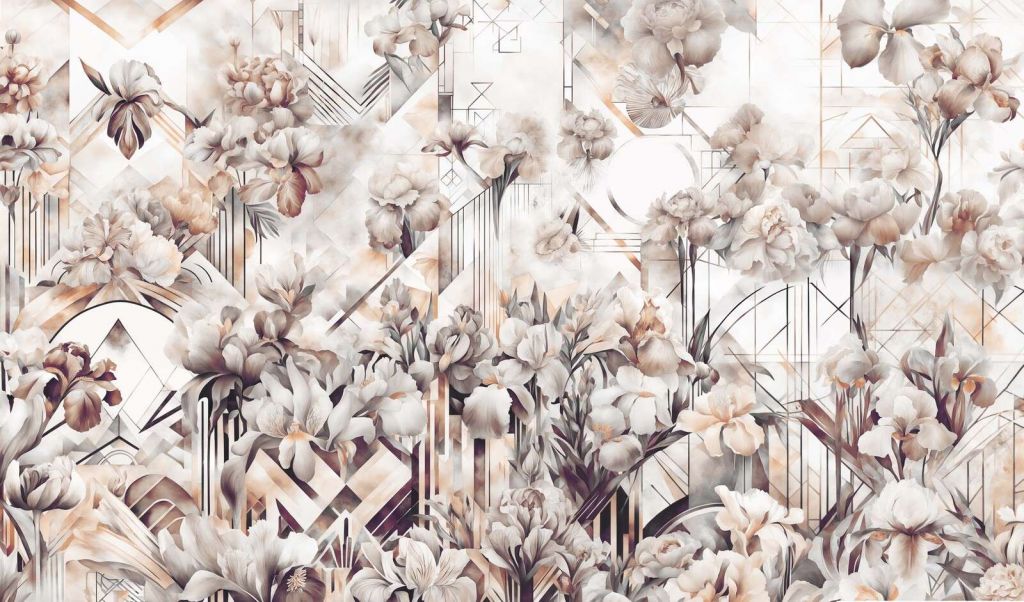 Grandes lirios en acuarela sepia