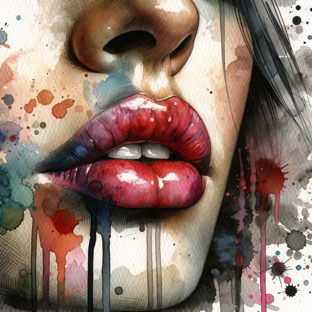 Lips de Mujer en Acuarela #1