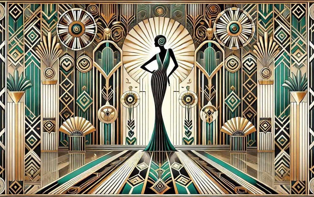 Escena de Elegancia Vintage en Art Decó