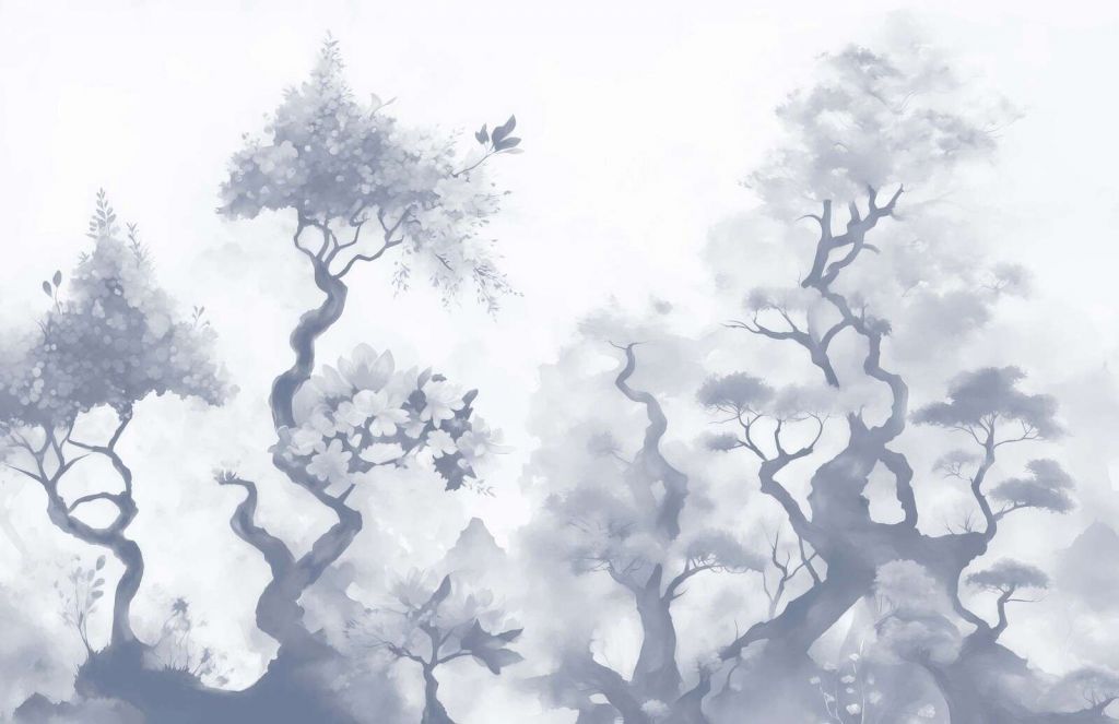 Árboles en flor marrón