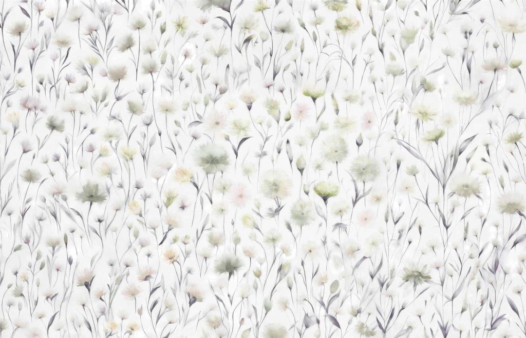 Cebollas y hierbas de campo verdes