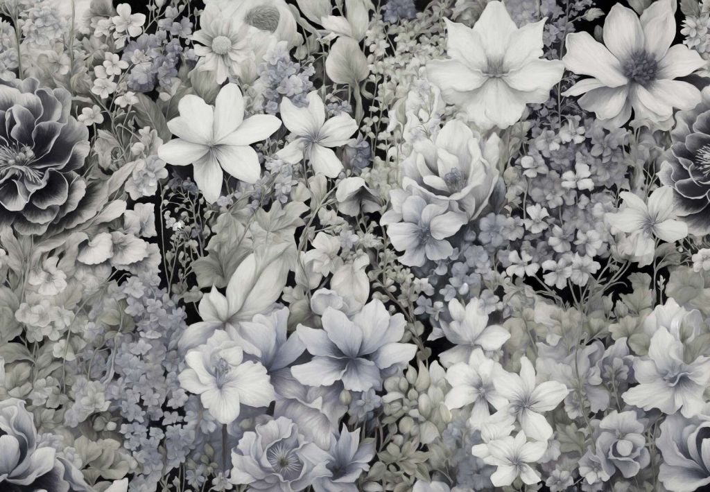 Festival de flores sin costuras - negro