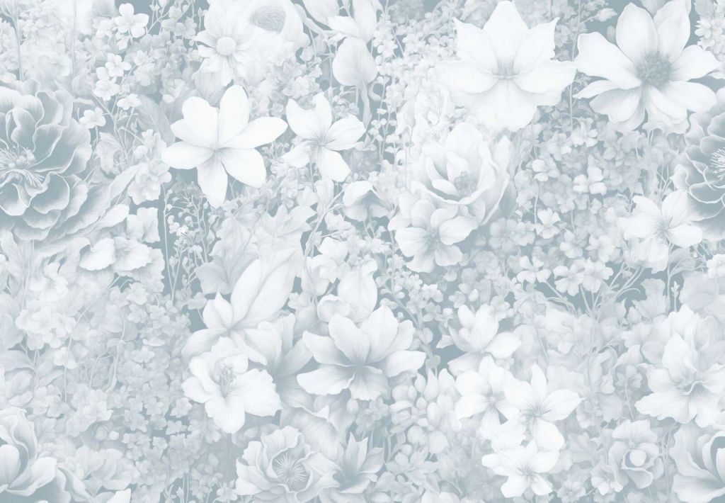 Festival de flores sin costuras - azul cielo
