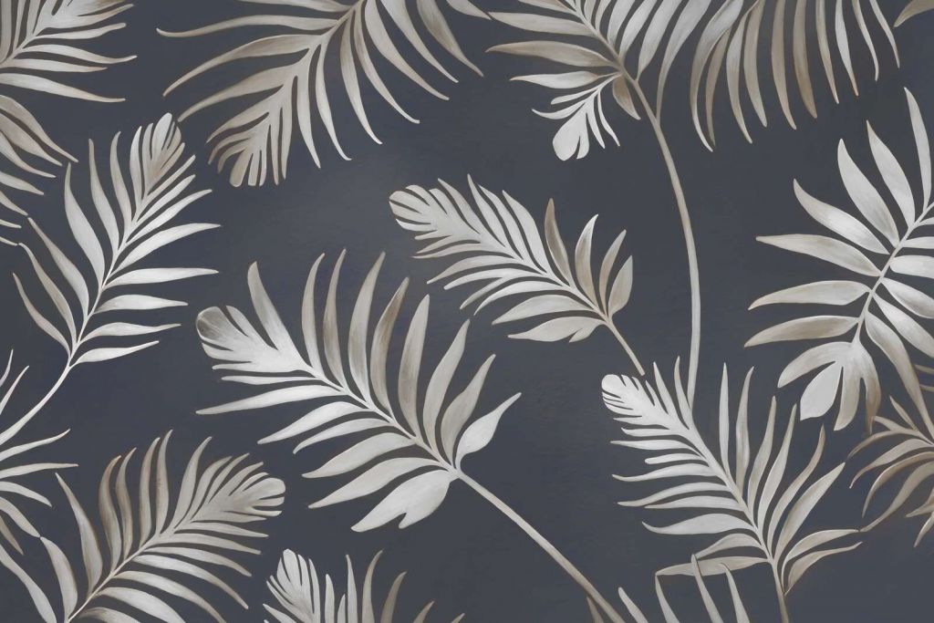 Hojas doradas sobre un púrpura oscuro.