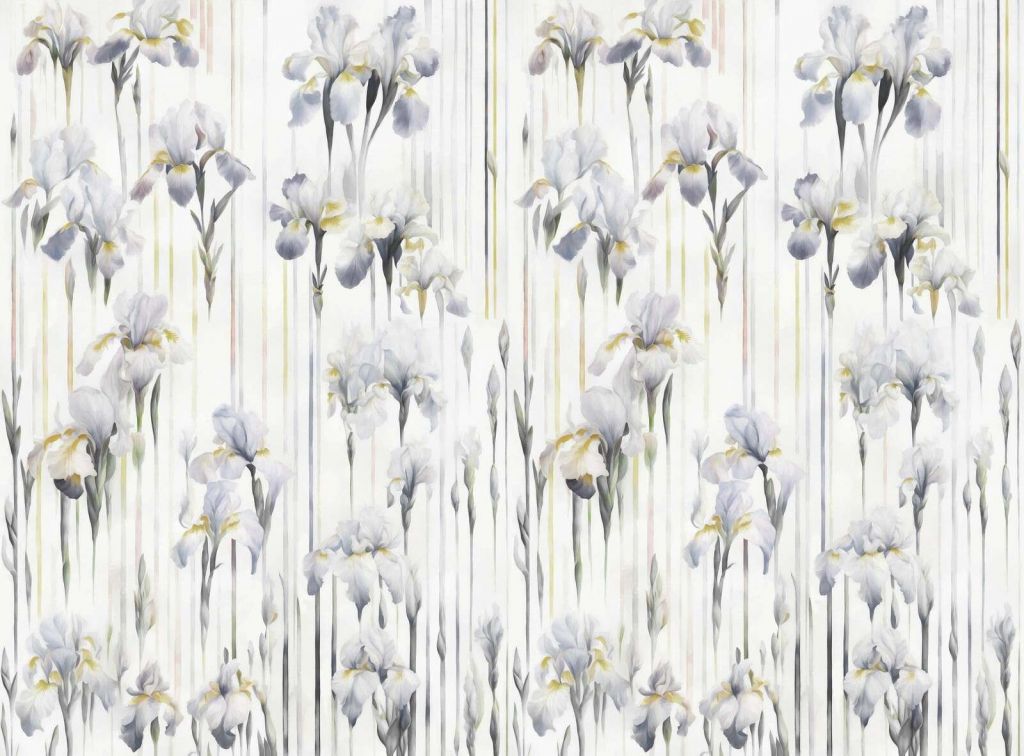 Iris y Rayas Gris Sin Costuras