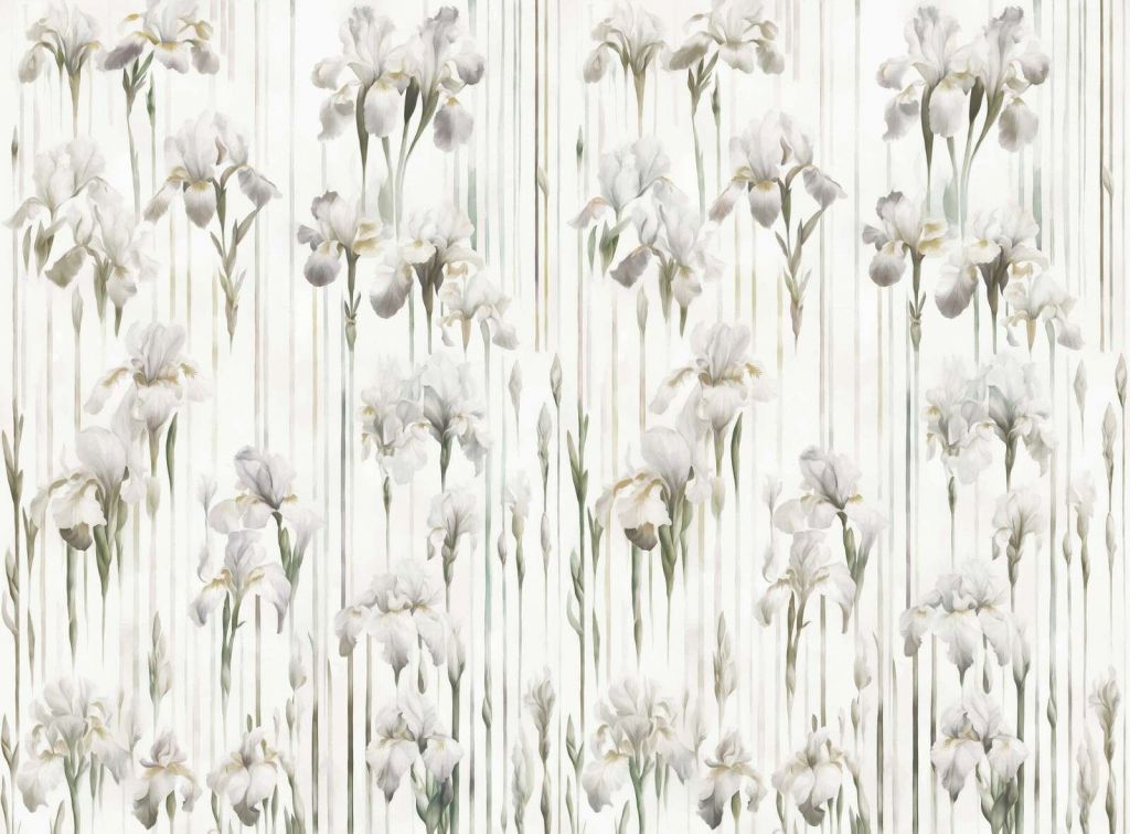 Iris y Rayas Beige Sin Costuras