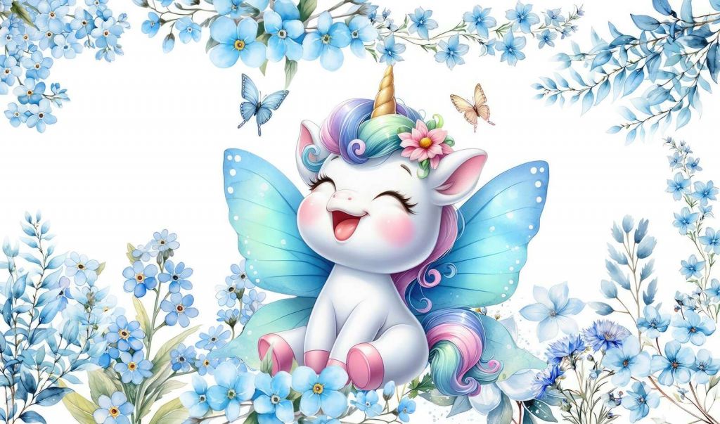 Hadas Felices Unicornio y Flores