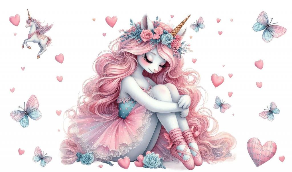 Unicornio soñador bailarina