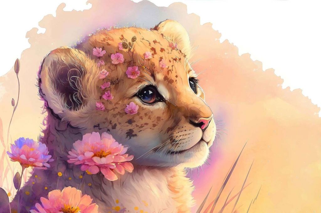 Cachorro soñador entre las flores