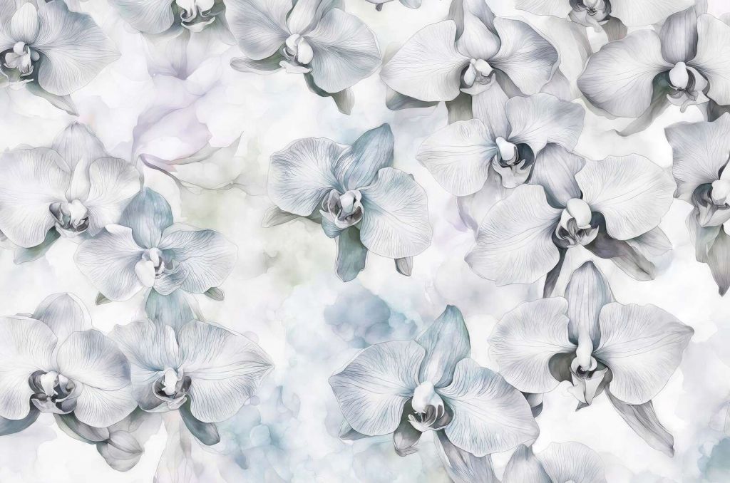 Melodías de orquídeas en acuarela