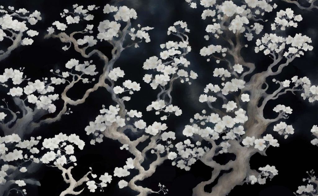 Maravilloso bosque en flor - negro