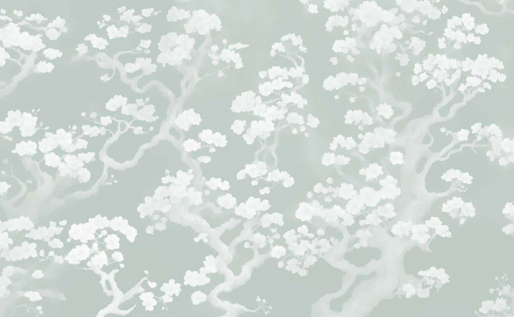 Maravilloso bosque en flor - verde menta