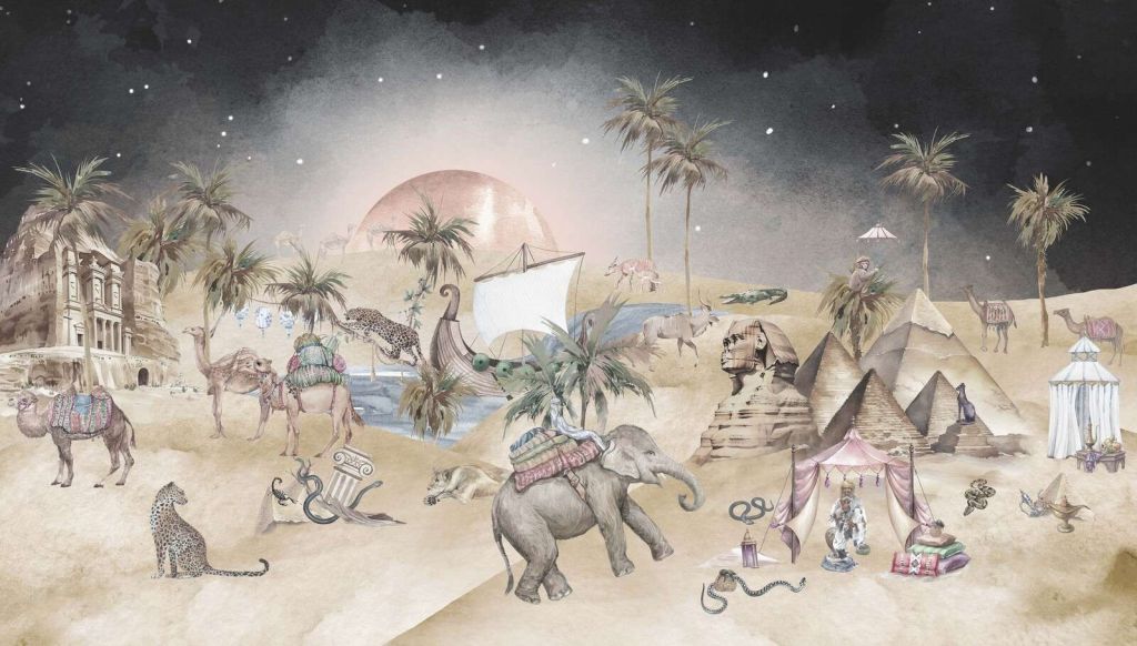 Egipto antiguo por la noche