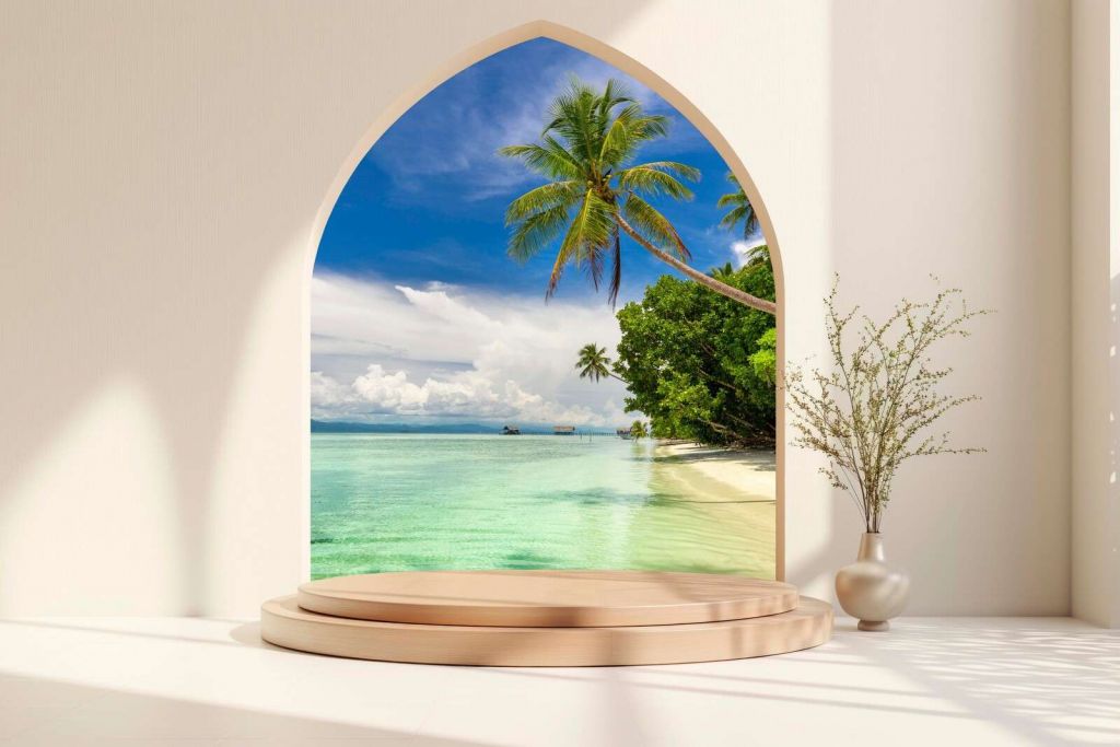 Isla tropical con palmeras