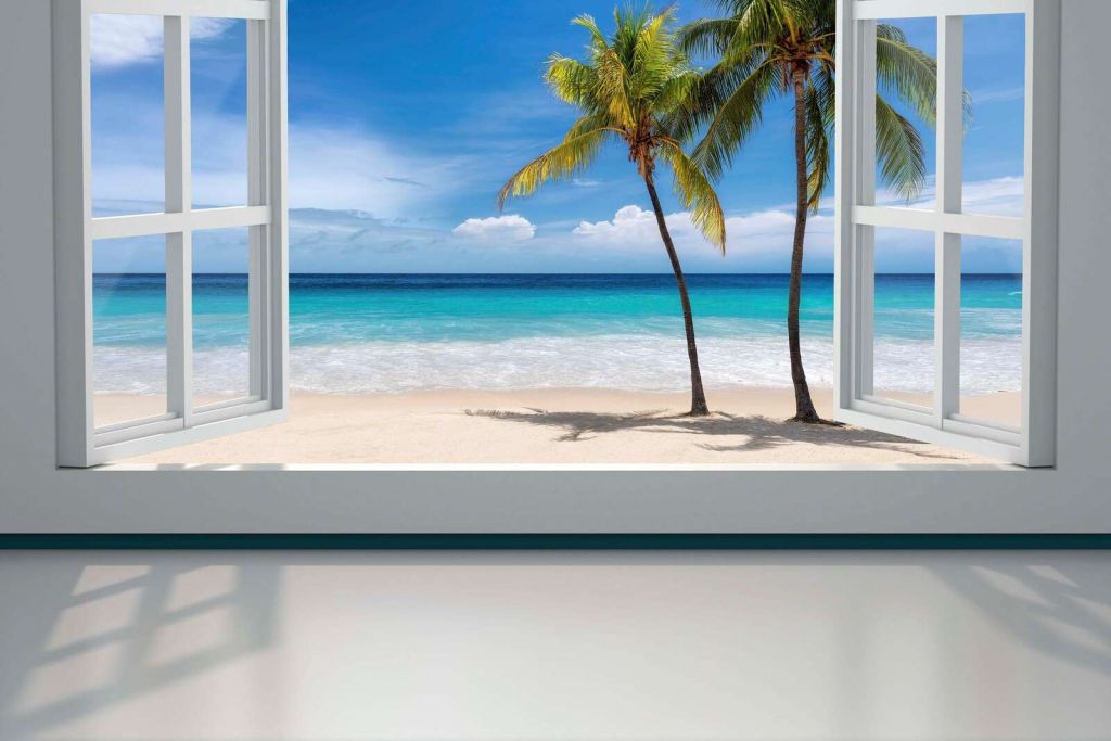 Vista de playa tropical