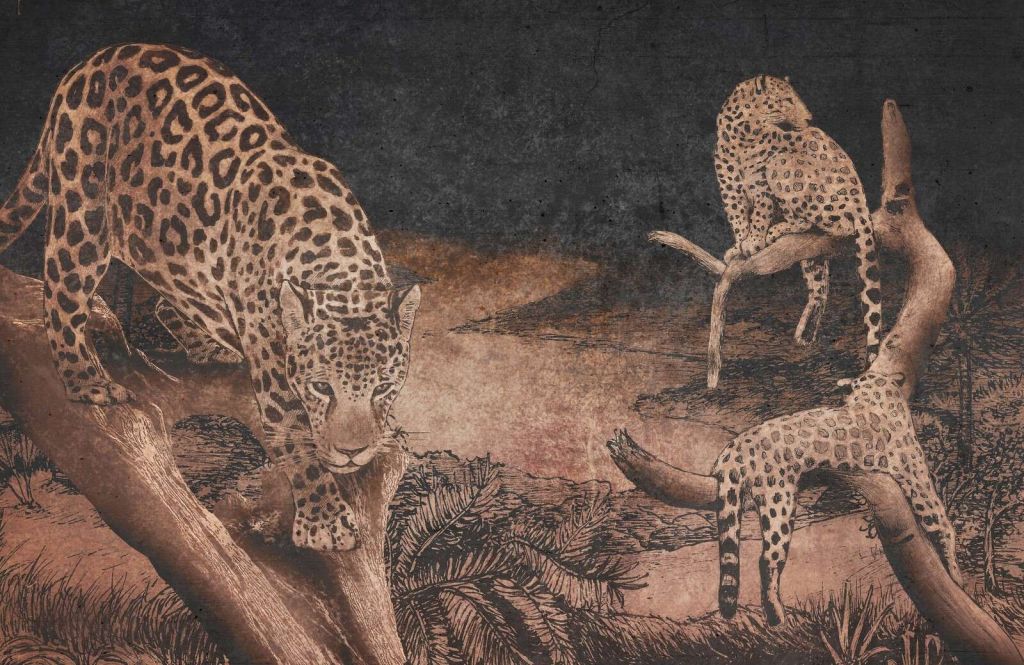 Leopardos en el bosque crepuscular