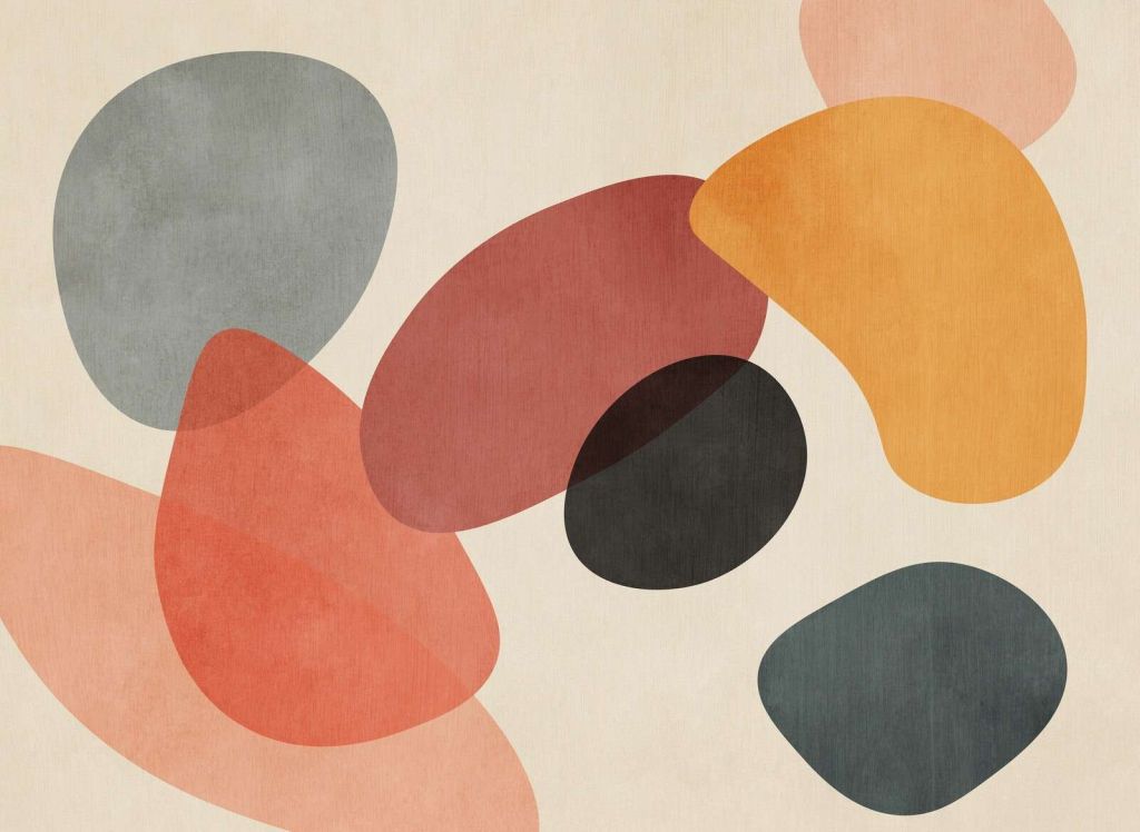 Formas orgánicas en colores retro