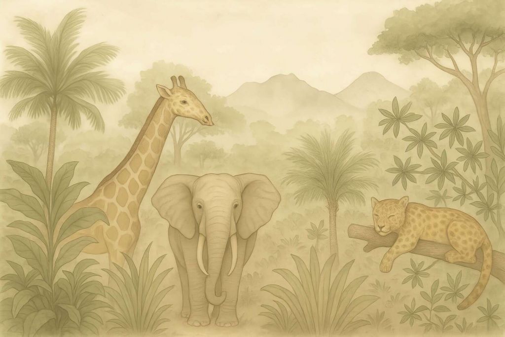 Amigos de la selva en sepia