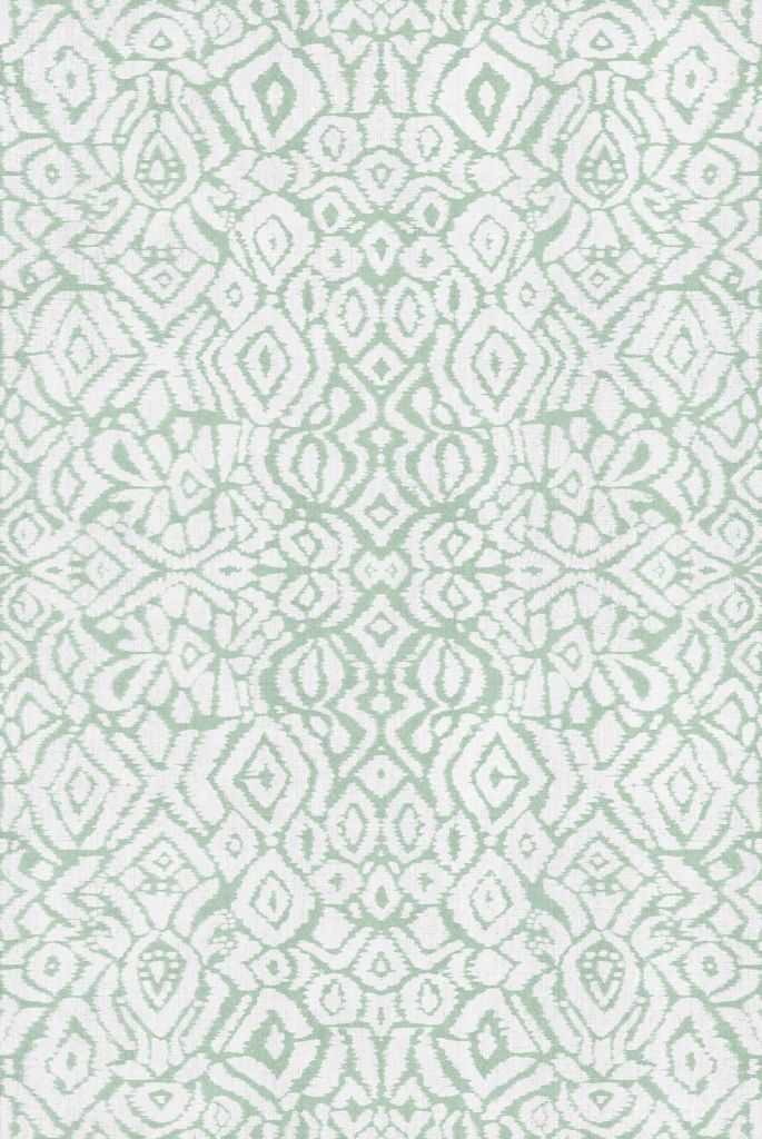 patrón ikat verde menta con ornamentos