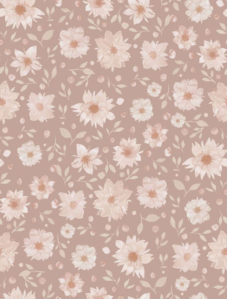 Flores suaves en acuarela en beige rubor